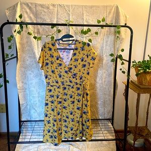 Yellow wrap dress